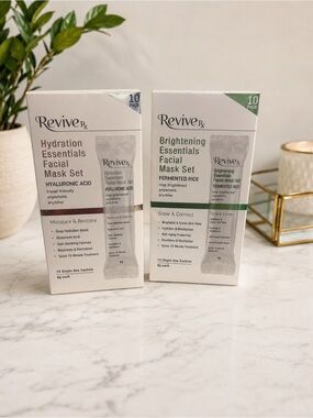 Revive RX Hydration & Brightening Essentials Facial Mask Set 1 box of each